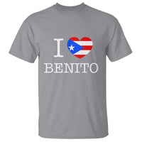 I Love Benito Puerto Rico Flag Heart T Shirt Boricua Music Fan Game Day Everyday