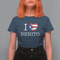 I Love Benito Puerto Rico Flag Heart T Shirt For Women Boricua Music Fan Game Day Everyday
