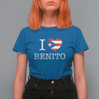 I Love Benito Puerto Rico Flag Heart T Shirt For Women Boricua Music Fan Game Day Everyday