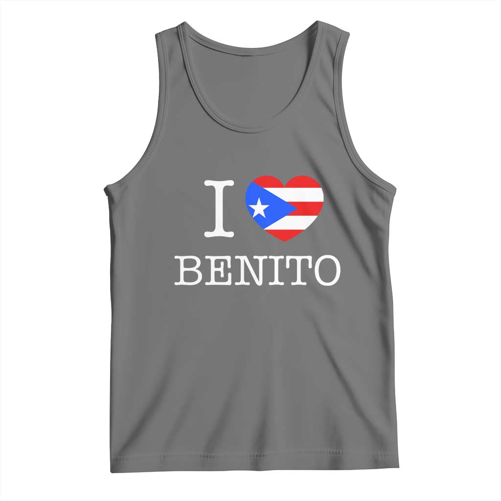 I Love Benito Puerto Rico Flag Heart Tank Top Boricua Music Fan Game Day Everyday