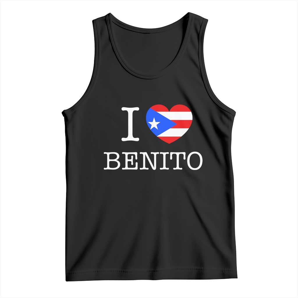 I Love Benito Puerto Rico Flag Heart Tank Top Boricua Music Fan Game Day Everyday