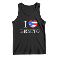 I Love Benito Puerto Rico Flag Heart Tank Top Boricua Music Fan Game Day Everyday