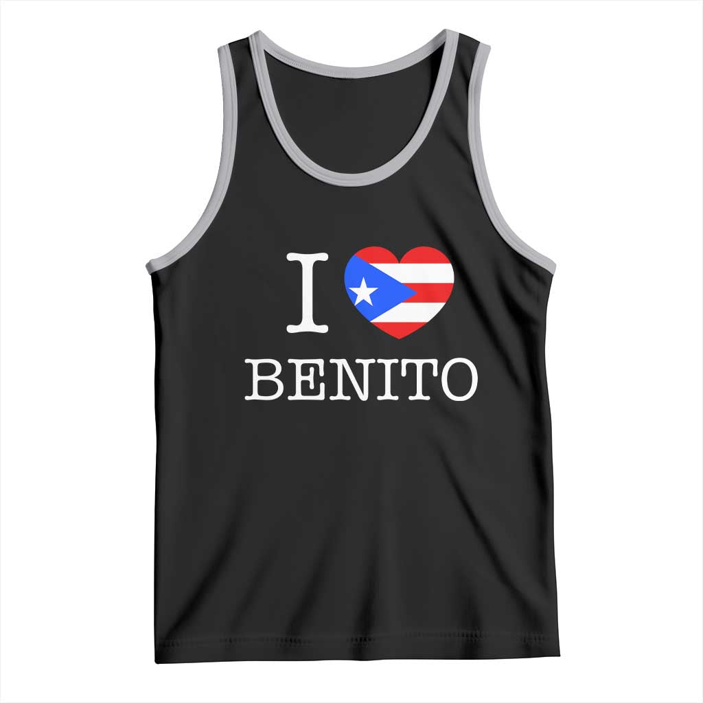 I Love Benito Puerto Rico Flag Heart Tank Top Boricua Music Fan Game Day Everyday