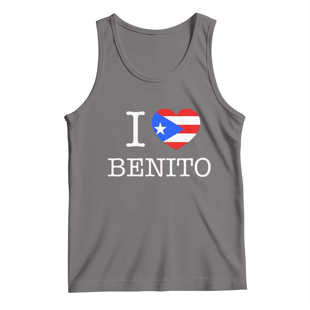 I Love Benito Puerto Rico Flag Heart Tank Top Boricua Music Fan Game Day Everyday