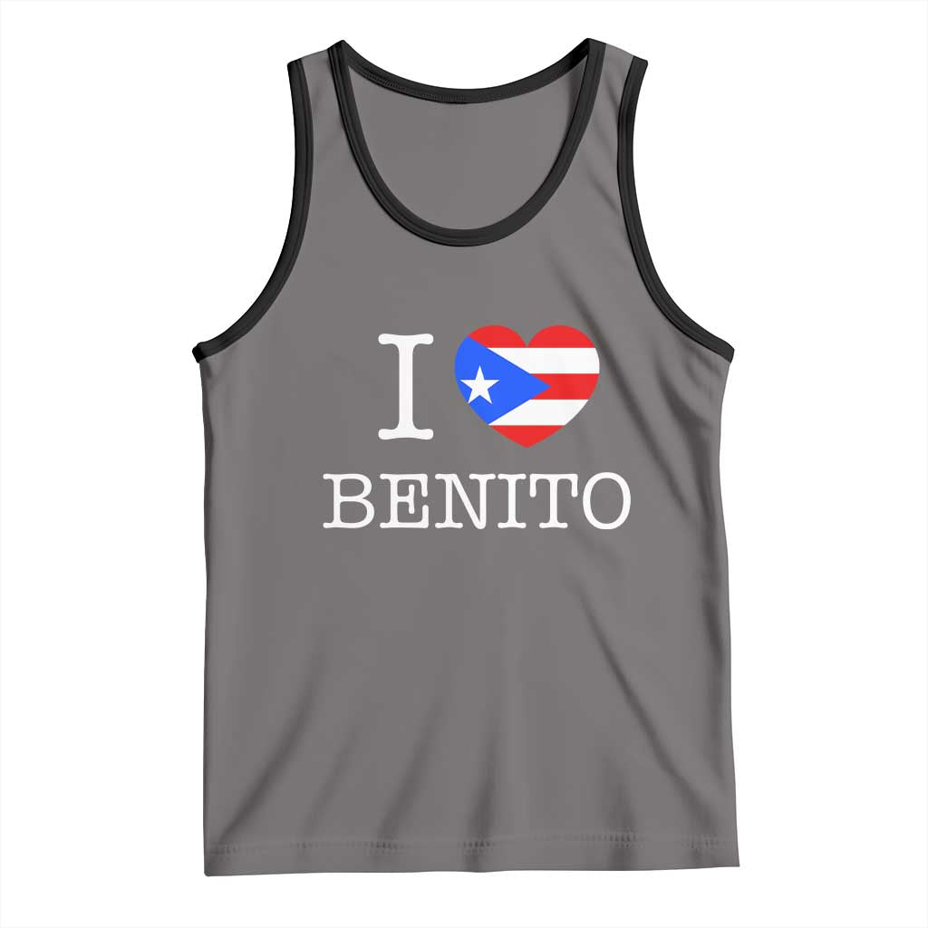 I Love Benito Puerto Rico Flag Heart Tank Top Boricua Music Fan Game Day Everyday