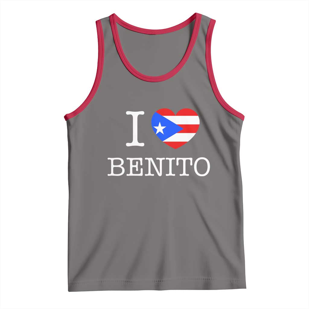 I Love Benito Puerto Rico Flag Heart Tank Top Boricua Music Fan Game Day Everyday