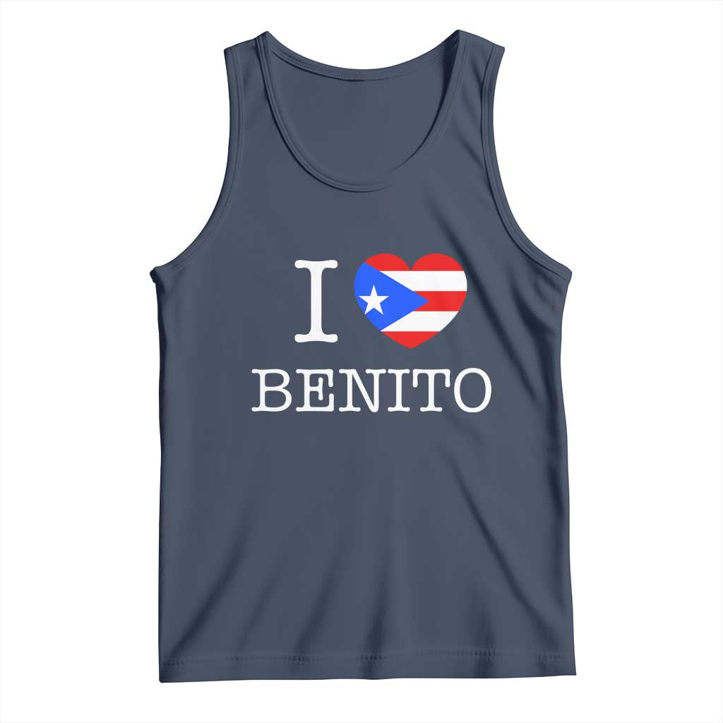 I Love Benito Puerto Rico Flag Heart Tank Top Boricua Music Fan Game Day Everyday