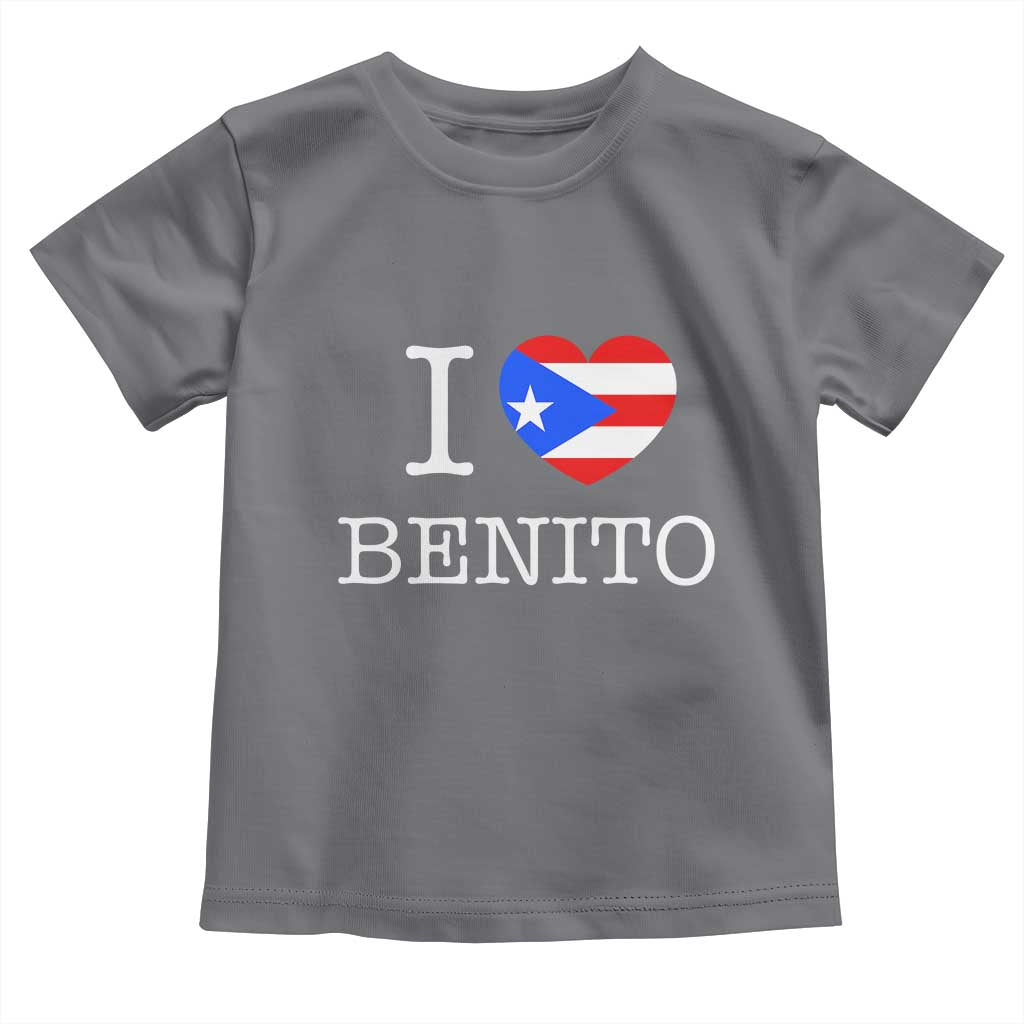I Love Benito Puerto Rico Flag Heart Toddler T Shirt Boricua Music Fan Game Day Everyday