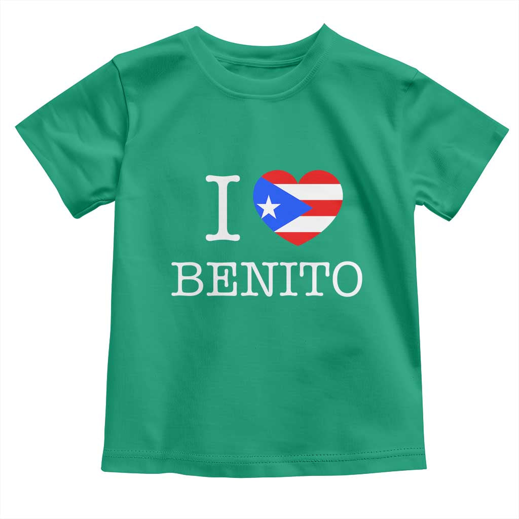 I Love Benito Puerto Rico Flag Heart Toddler T Shirt Boricua Music Fan Game Day Everyday