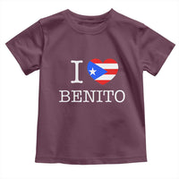 I Love Benito Puerto Rico Flag Heart Toddler T Shirt Boricua Music Fan Game Day Everyday