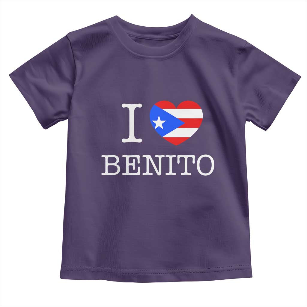 I Love Benito Puerto Rico Flag Heart Toddler T Shirt Boricua Music Fan Game Day Everyday