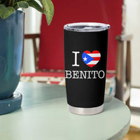 I Love Benito Puerto Rico Flag Heart Tumbler Cup Boricua Music Fan Game Day Everyday