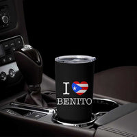 I Love Benito Puerto Rico Flag Heart Tumbler Cup Boricua Music Fan Game Day Everyday