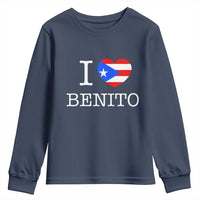 I Love Benito Puerto Rico Flag Heart Youth Sweatshirt Boricua Music Fan Game Day Everyday