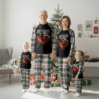The Only Thing More Powerful Than Hate Is Love Plaid Pajama Set Heart in Hands Unity Bunny Inspirational Quote