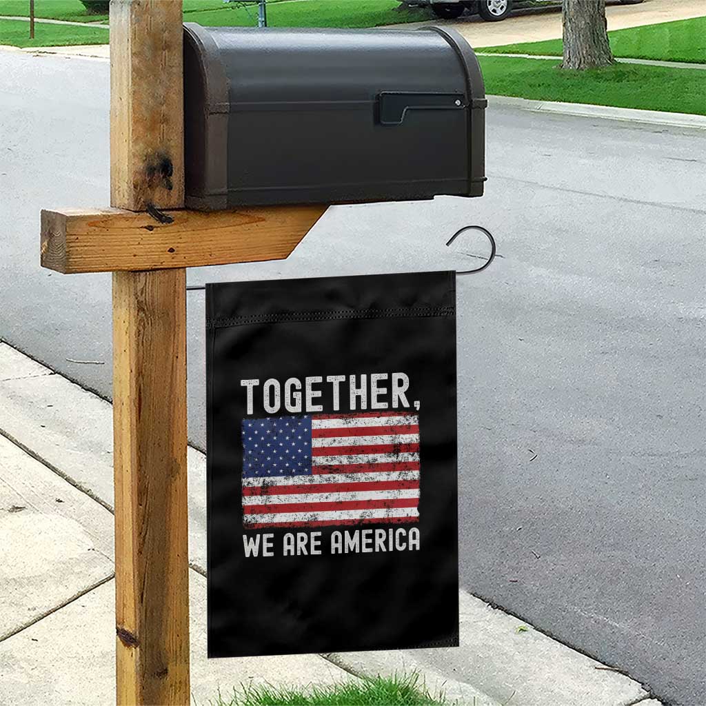 Together We Are America Vintage Football Garden Flag Classic Patriotic Sports Bunny Inspirational Quote
