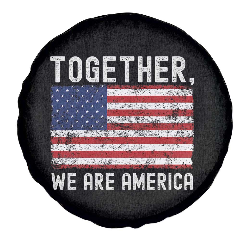 Together We Are America Vintage Football Spare Tire Cover Classic Patriotic Sports Bunny Inspirational Quote