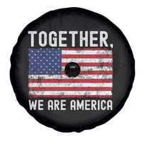 Together We Are America Vintage Football Spare Tire Cover Classic Patriotic Sports Bunny Inspirational Quote