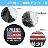 Together We Are America Vintage Football Spare Tire Cover Classic Patriotic Sports Bunny Inspirational Quote