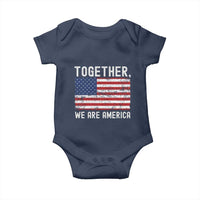 Together We Are America Vintage Football Baby Onesie Classic Patriotic Sports Bunny Inspirational Quote