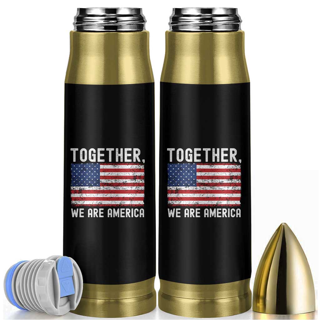 Together We Are America Vintage Football Bullet Tumbler Classic Patriotic Sports Bunny Inspirational Quote