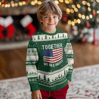 Together We Are America Vintage Football Ugly Christmas Sweater Classic Patriotic Sports Bunny Inspirational Quote