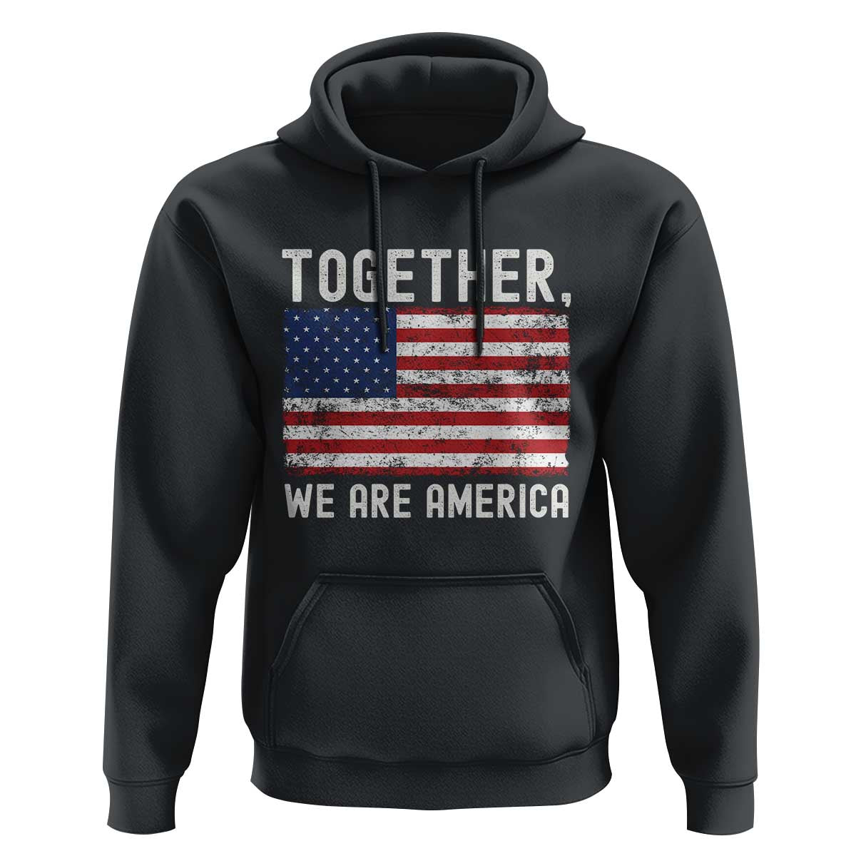 Together We Are America Vintage Football Hoodie Classic Patriotic Sports Bunny Inspirational Quote