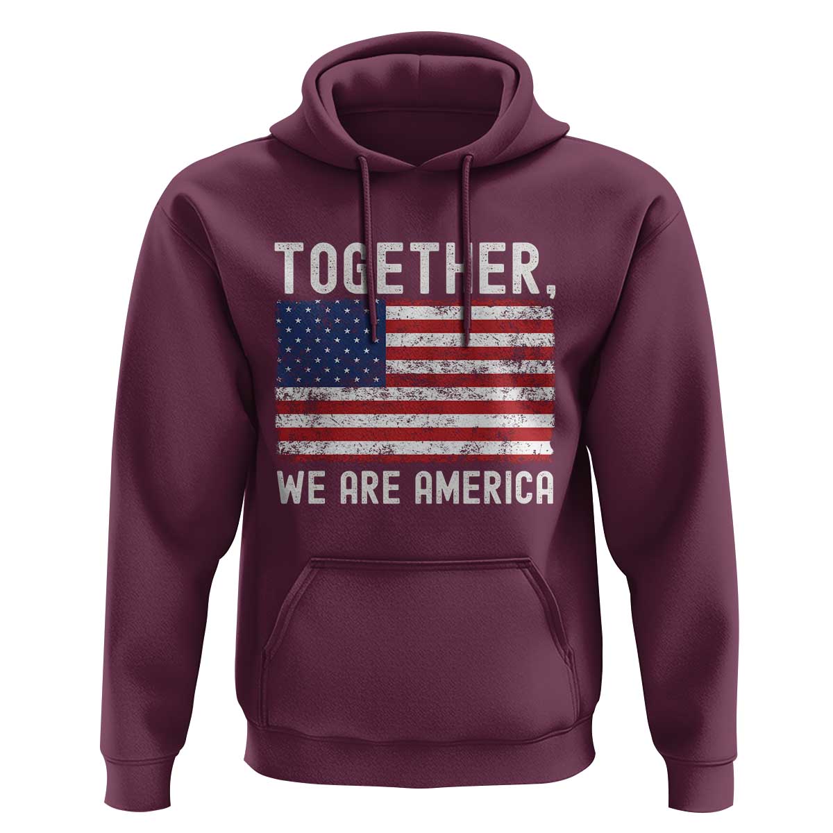 Together We Are America Vintage Football Hoodie Classic Patriotic Sports Bunny Inspirational Quote