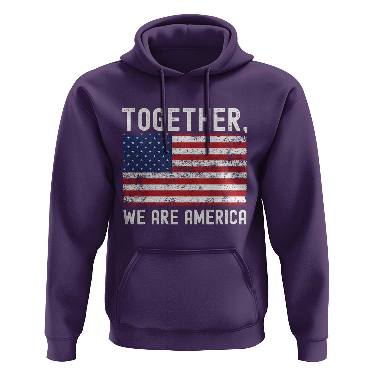 Together We Are America Vintage Football Hoodie Classic Patriotic Sports Bunny Inspirational Quote
