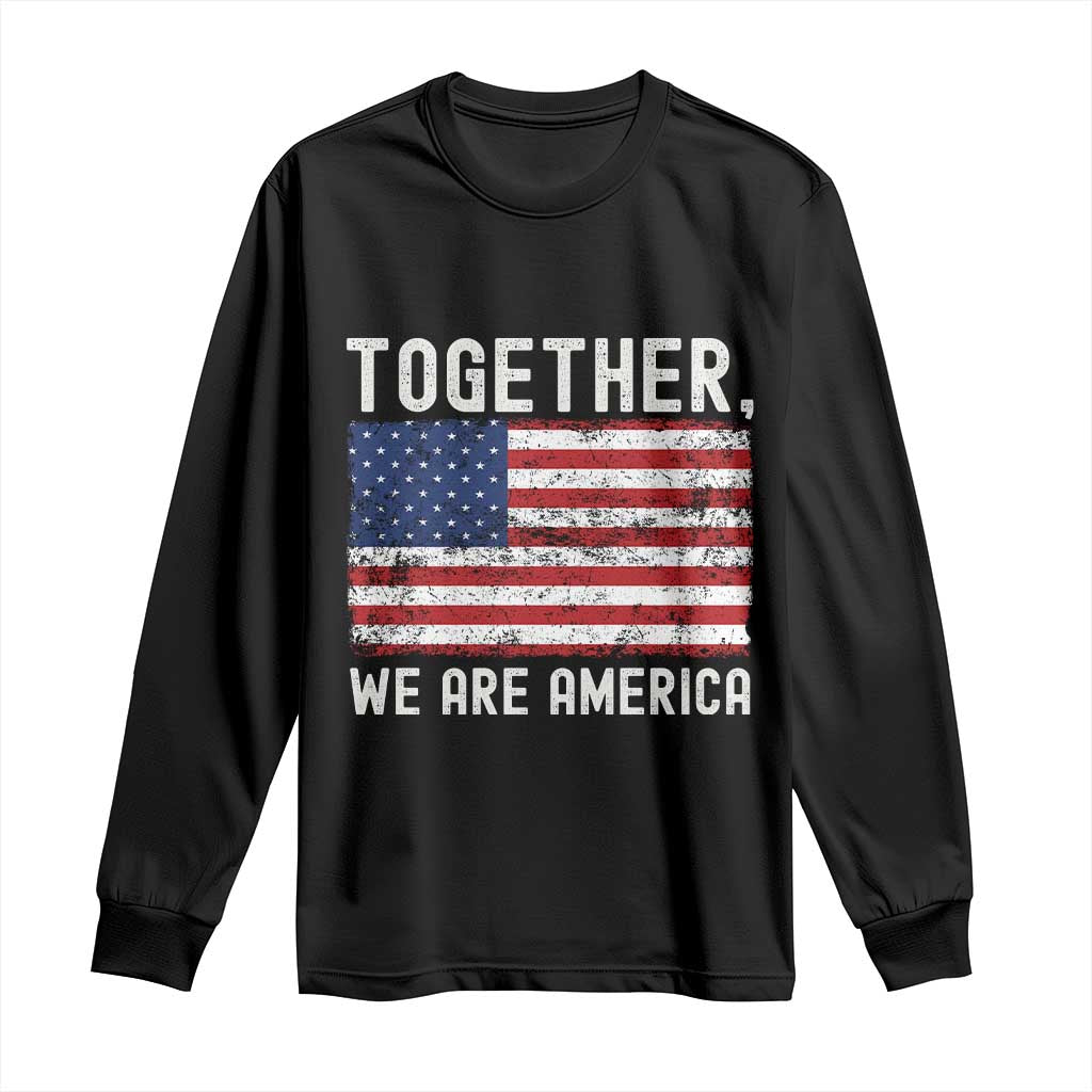 Together We Are America Vintage Football Long Sleeve Shirt Classic Patriotic Sports Bunny Inspirational Quote