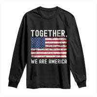 Together We Are America Vintage Football Long Sleeve Shirt Classic Patriotic Sports Bunny Inspirational Quote