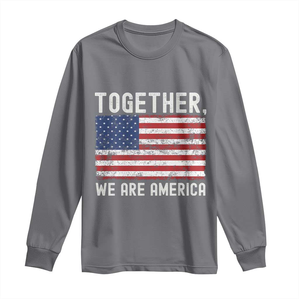 Together We Are America Vintage Football Long Sleeve Shirt Classic Patriotic Sports Bunny Inspirational Quote