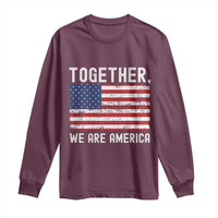 Together We Are America Vintage Football Long Sleeve Shirt Classic Patriotic Sports Bunny Inspirational Quote