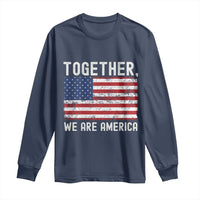 Together We Are America Vintage Football Long Sleeve Shirt Classic Patriotic Sports Bunny Inspirational Quote
