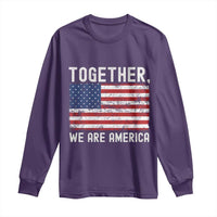 Together We Are America Vintage Football Long Sleeve Shirt Classic Patriotic Sports Bunny Inspirational Quote