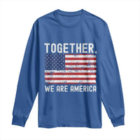 Together We Are America Vintage Football Long Sleeve Shirt Classic Patriotic Sports Bunny Inspirational Quote