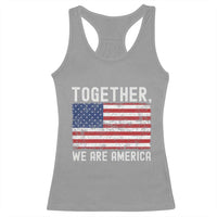 Together We Are America Vintage Football Racerback Tank Top Classic Patriotic Sports Bunny Inspirational Quote