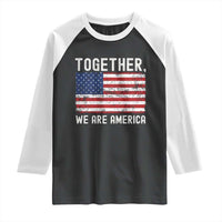 Together We Are America Vintage Football Raglan Shirt Classic Patriotic Sports Bunny Inspirational Quote