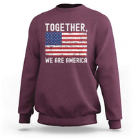 Together We Are America Vintage Football Sweatshirt Classic Patriotic Sports Bunny Inspirational Quote