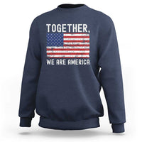 Together We Are America Vintage Football Sweatshirt Classic Patriotic Sports Bunny Inspirational Quote