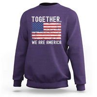 Together We Are America Vintage Football Sweatshirt Classic Patriotic Sports Bunny Inspirational Quote