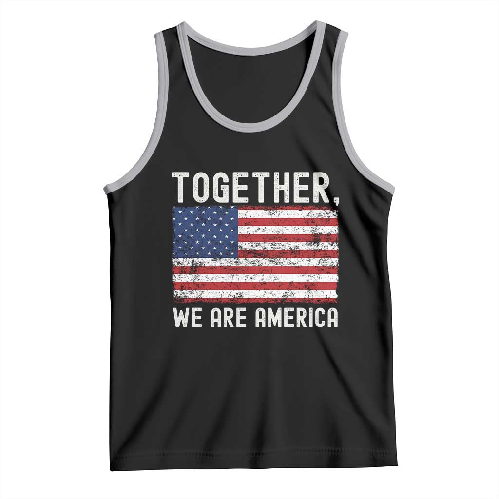 Together We Are America Vintage Football Tank Top Classic Patriotic Sports Bunny Inspirational Quote