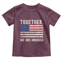 Together We Are America Vintage Football Toddler T Shirt Classic Patriotic Sports Bunny Inspirational Quote