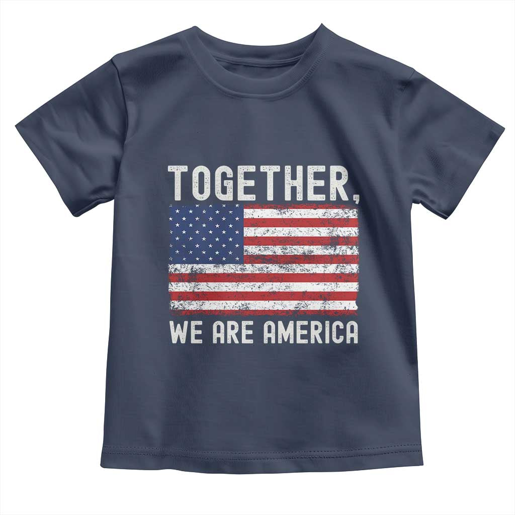 Together We Are America Vintage Football Toddler T Shirt Classic Patriotic Sports Bunny Inspirational Quote