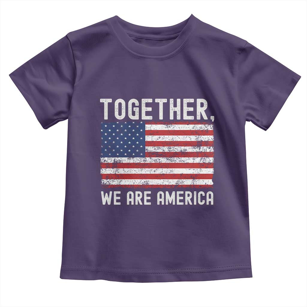 Together We Are America Vintage Football Toddler T Shirt Classic Patriotic Sports Bunny Inspirational Quote