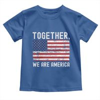 Together We Are America Vintage Football Toddler T Shirt Classic Patriotic Sports Bunny Inspirational Quote