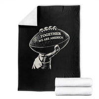 Together We Are America Vintage Football Throw Blanket Patriotic Sports Pride Bunny Inspirational Quote