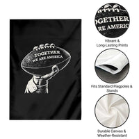 Together We Are America Vintage Football Garden Flag Patriotic Sports Pride Bunny Inspirational Quote