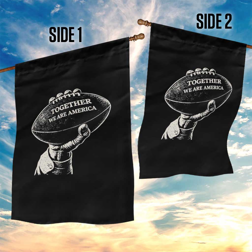 Together We Are America Vintage Football Garden Flag Patriotic Sports Pride Bunny Inspirational Quote