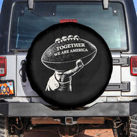 Together We Are America Vintage Football Spare Tire Cover Patriotic Sports Pride Bunny Inspirational Quote